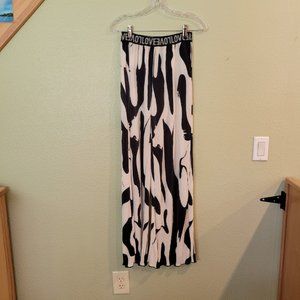 Graphic Print Contrast letter Tape Wide Leg Pant